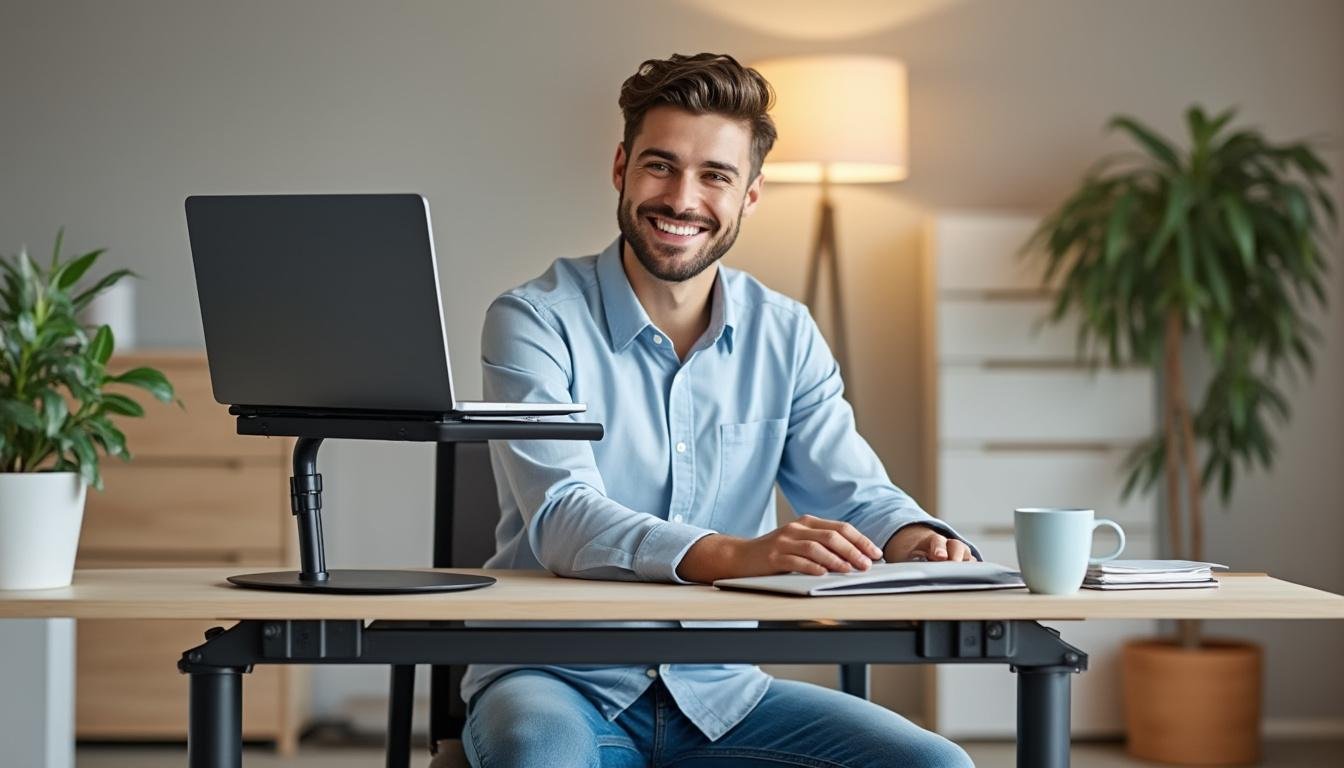 découvrez les nombreux avantages d'un support pour ordinateur portable ajustable : améliorez votre posture, optimisez votre confort de travail et préservez la santé de votre dos et de votre cou au quotidien.